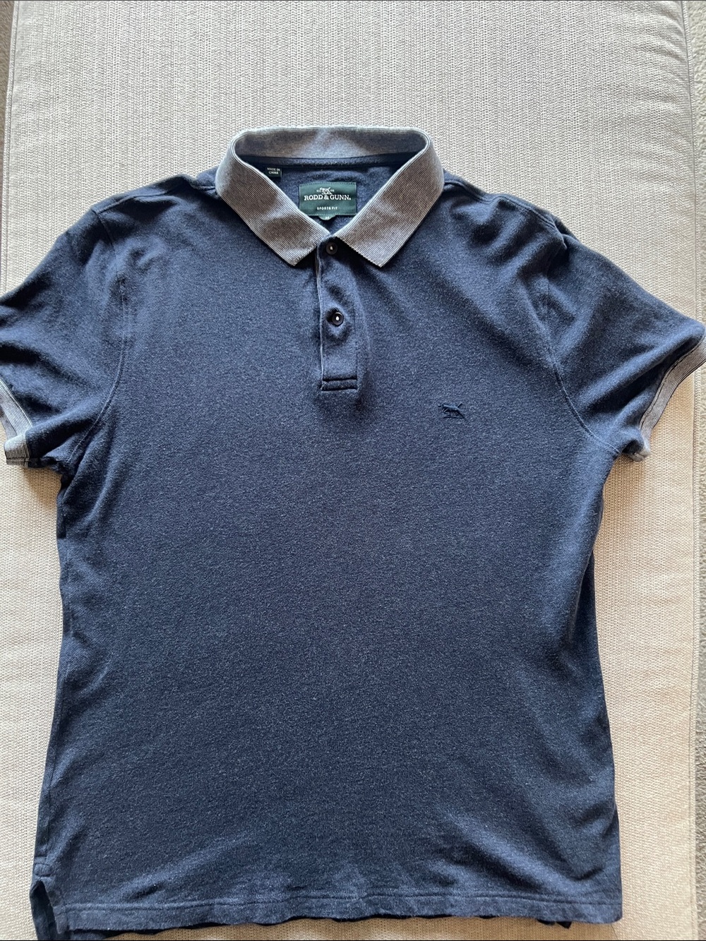 Rodd & Gunn Navy Polo with Gray Contrast Collar